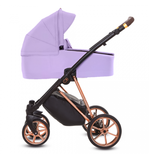Babyactive Musse - wózek wielofunkcyjny, zestaw 2w1 z opcją 3w1 i 4w1 | Ultra Lilac - Rose Gold